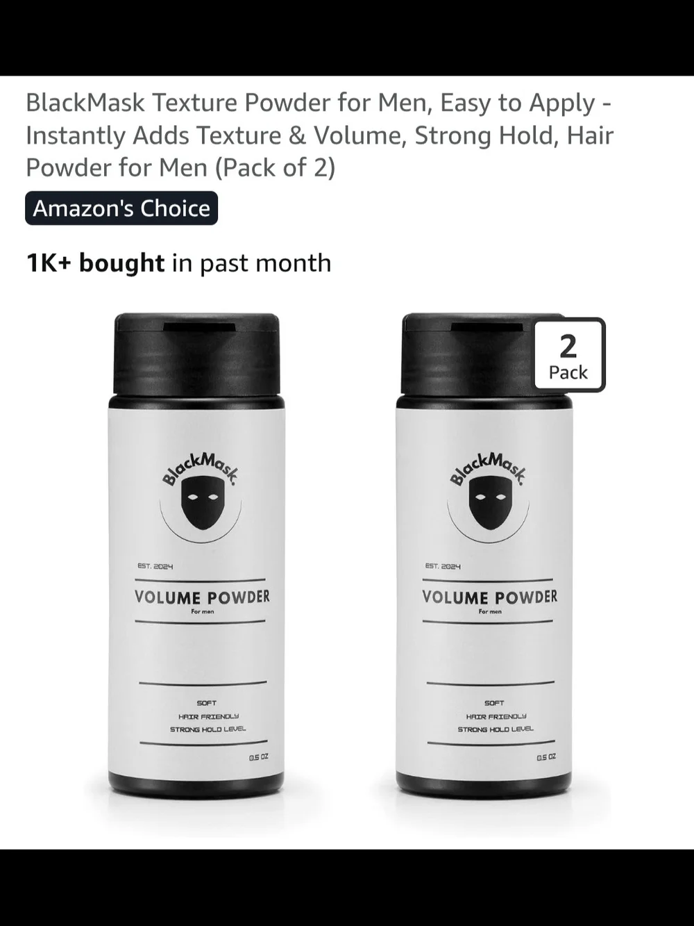 BlackMask  Hair Volume Powder 2 Pack